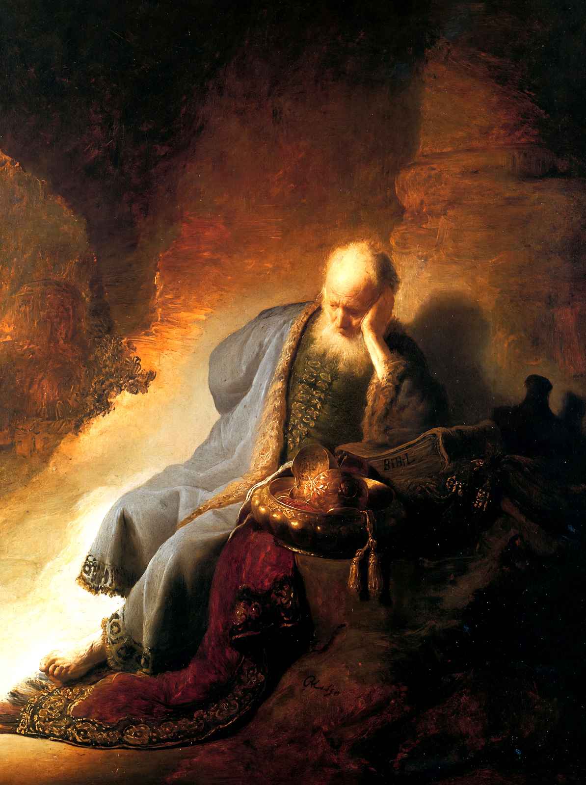 Jeremiah Mourning Over the Destruction 1630 Rembrandt Print (6 Sizes)