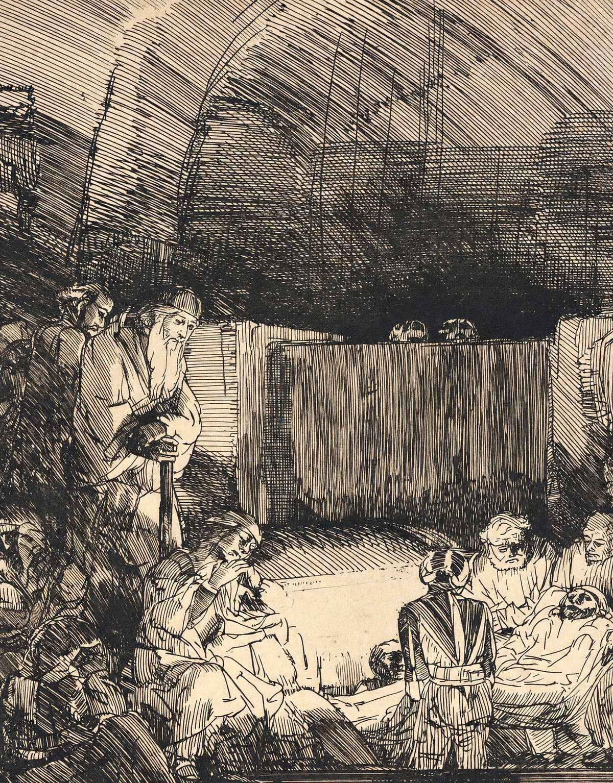 Jesus Christ Entombed 1654 Drawing by Rembrandt Fine Art Print (6 Sizes)