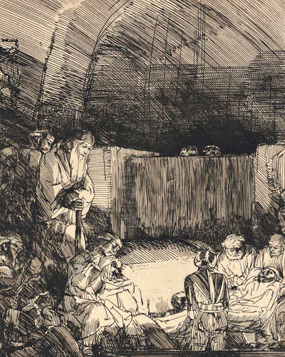 Jesus Christ Entombed fine art print by Rembrandt (1654)