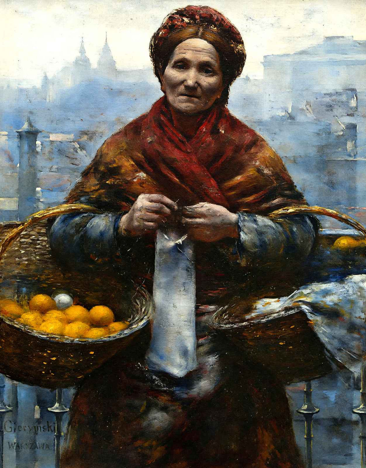 Jewish Woman Selling Fine Art Print Oranges by Aleksander Gierymski (6 Sizes)