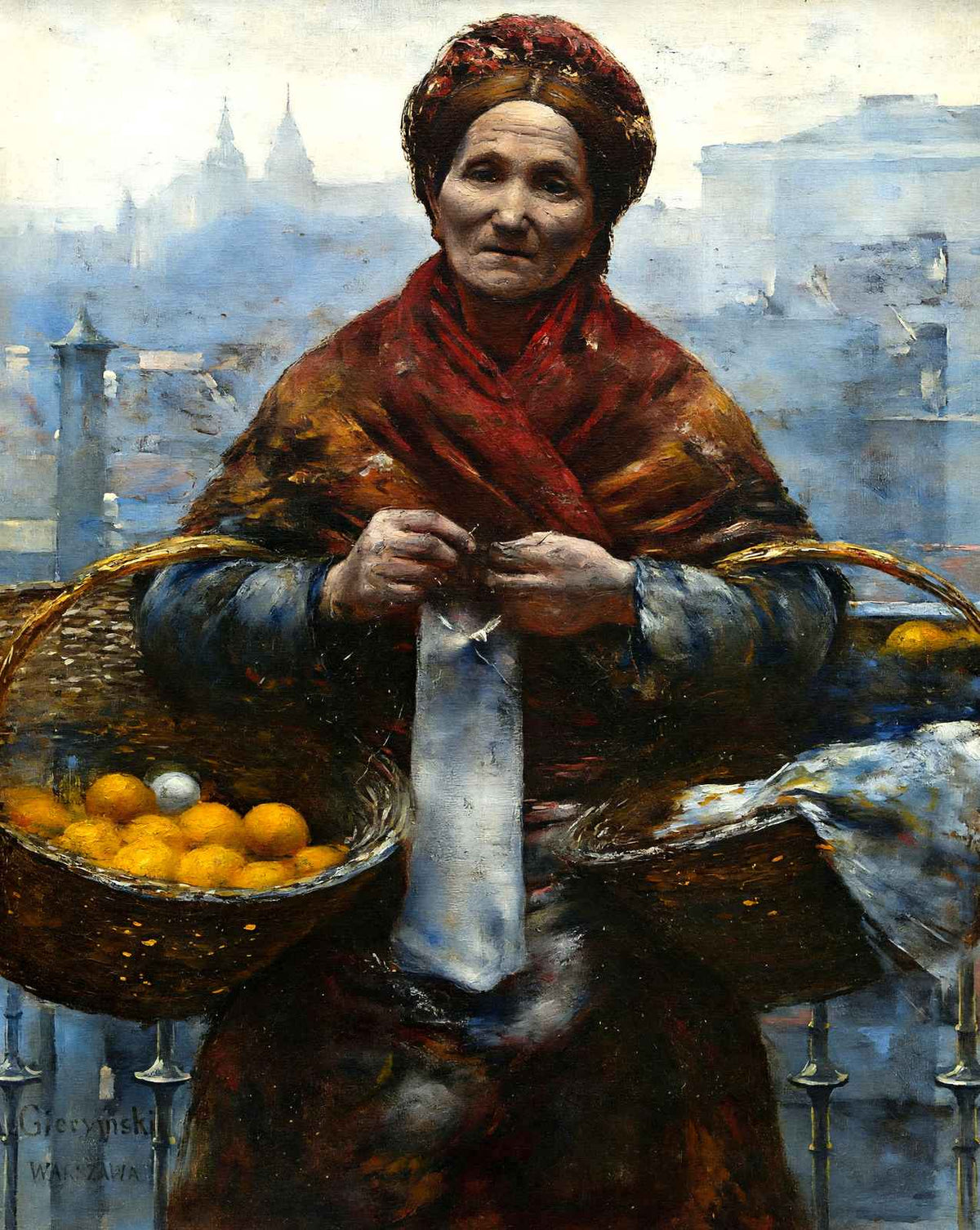 Jewish Woman Selling Oranges art print by Aleksander Gierymski