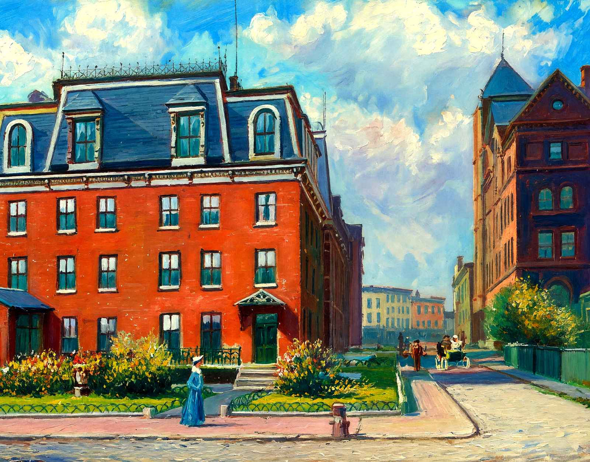 Johns Hopkins University Baltimore Painting Print (7 Sizes) - Reproduction