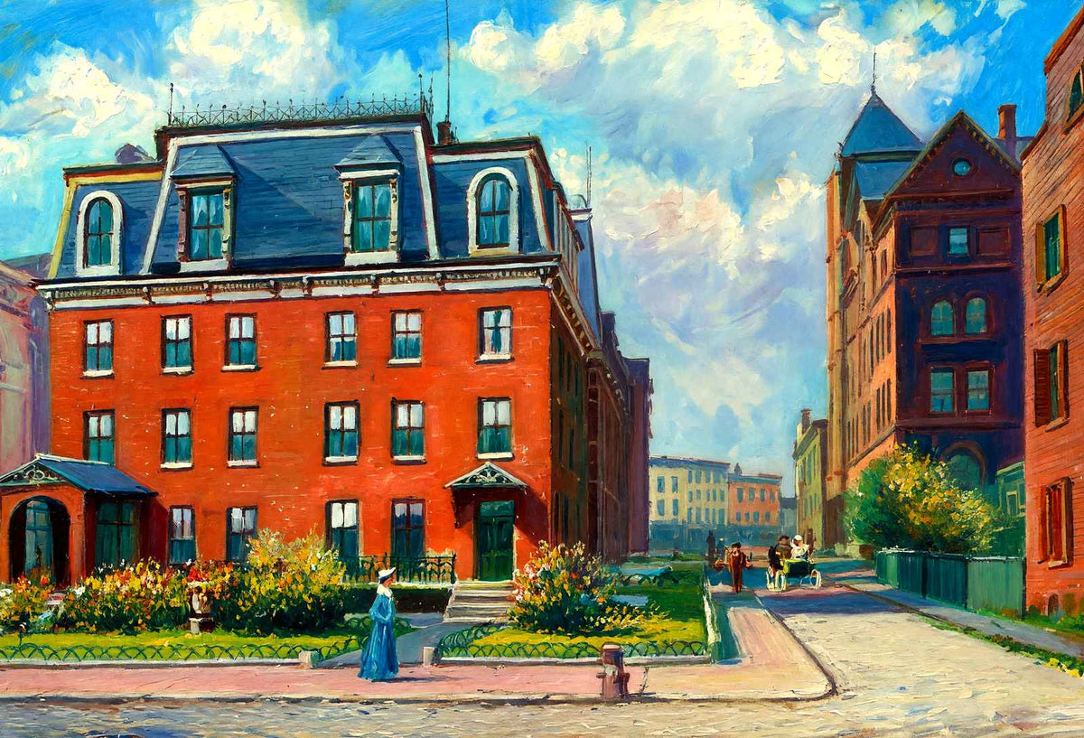 Johns Hopkins University Baltimore Painting Print (7 Sizes) - Reproduction