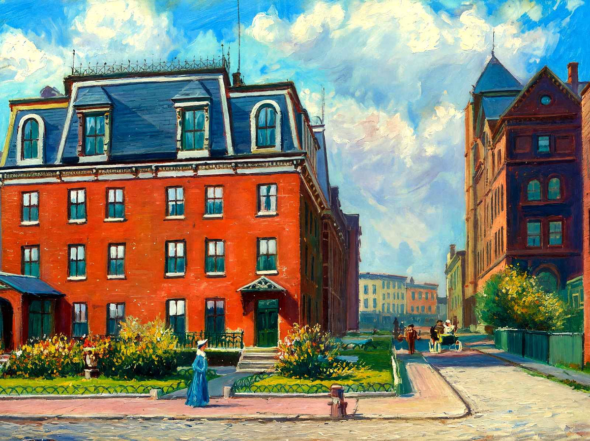 Johns Hopkins University Baltimore Painting Print (7 Sizes) - Reproduction