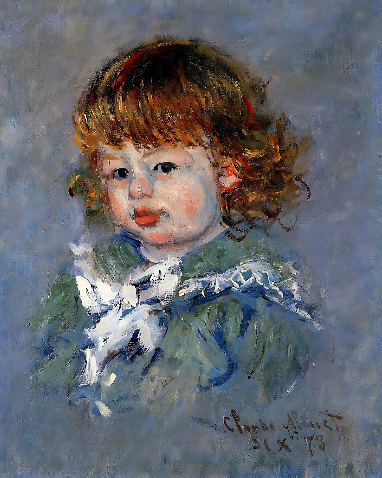 Jean-Pierre Hoschede, called 'Bebe Jean' Painting by Claude Monet 8x10" Art Print