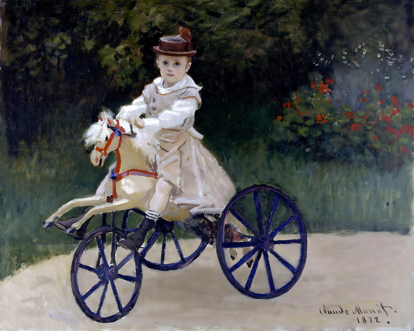 Jean Monet on his Hobby Horse Painting by Claude Monet 8x10" Art Print