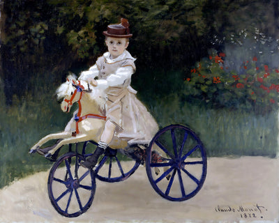 Jean Monet on his Hobby Horse Painting by Claude Monet 8x10" Art Print