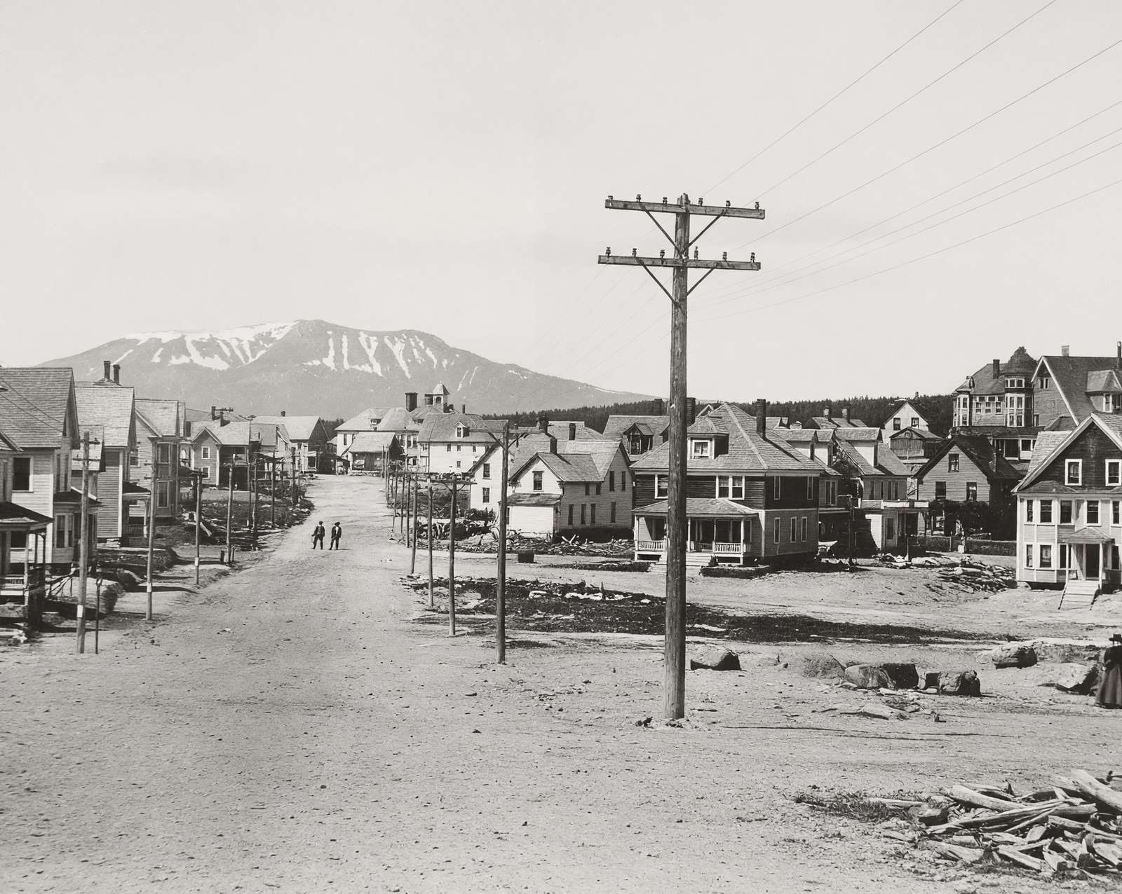 Katahdin Avenue in Millinocket in 1905 vintage print