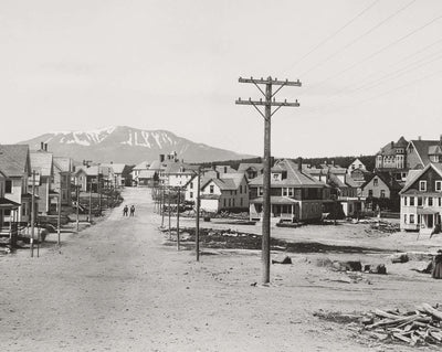 Katahdin Avenue in Millinocket in 1905 vintage print