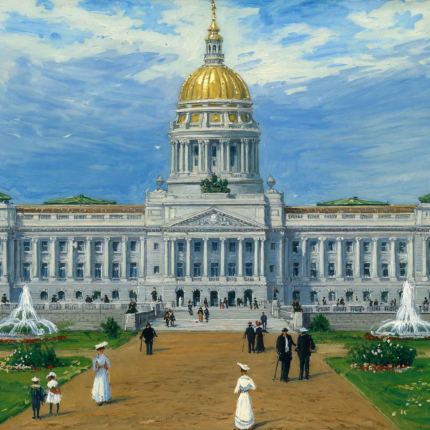 Kentucky State Capitol Frankfort KY in 1906 Art Print (7 Sizes) - Premium Print