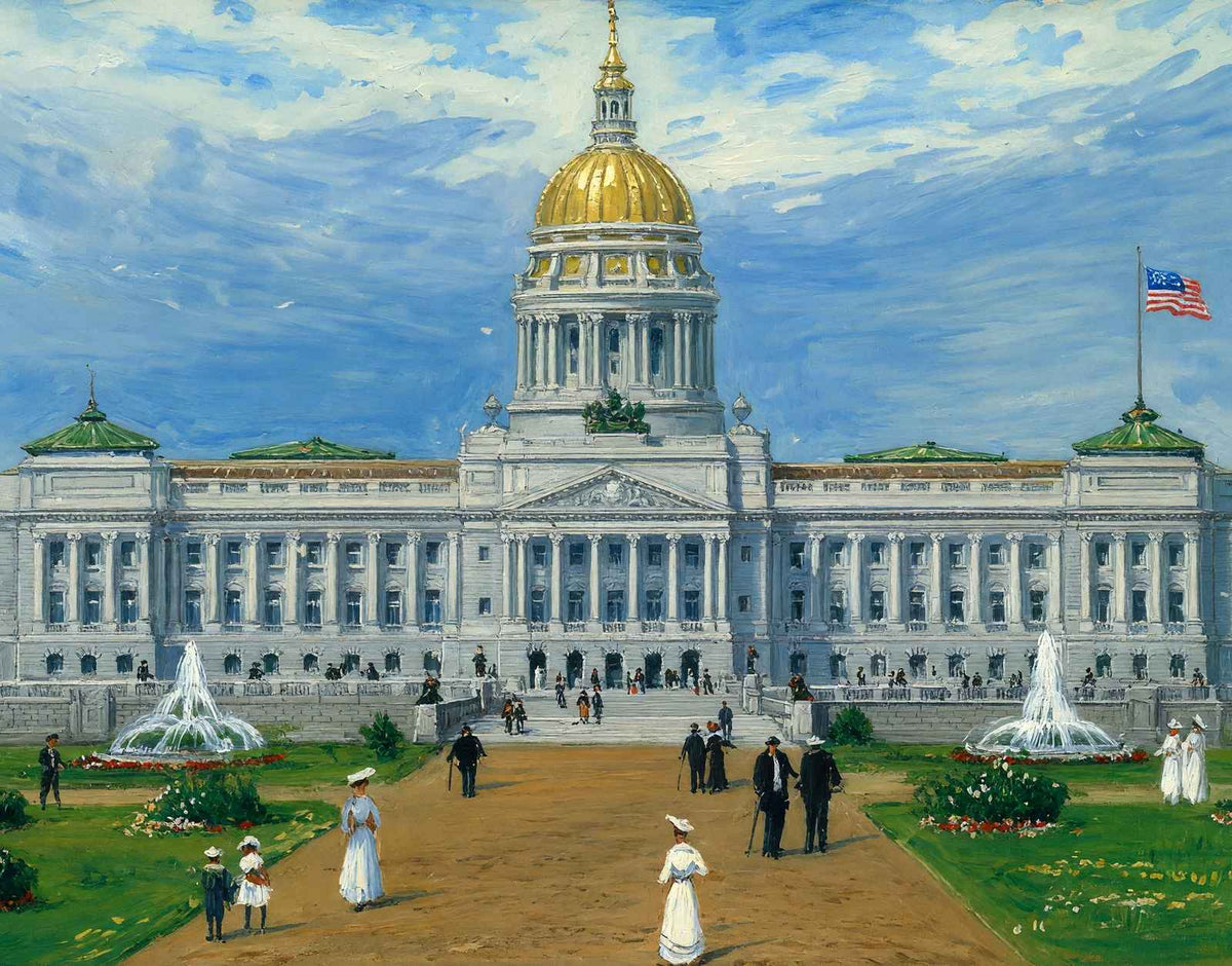 Kentucky State Capitol Frankfort KY in 1906 Art Print (7 Sizes) - Premium Print