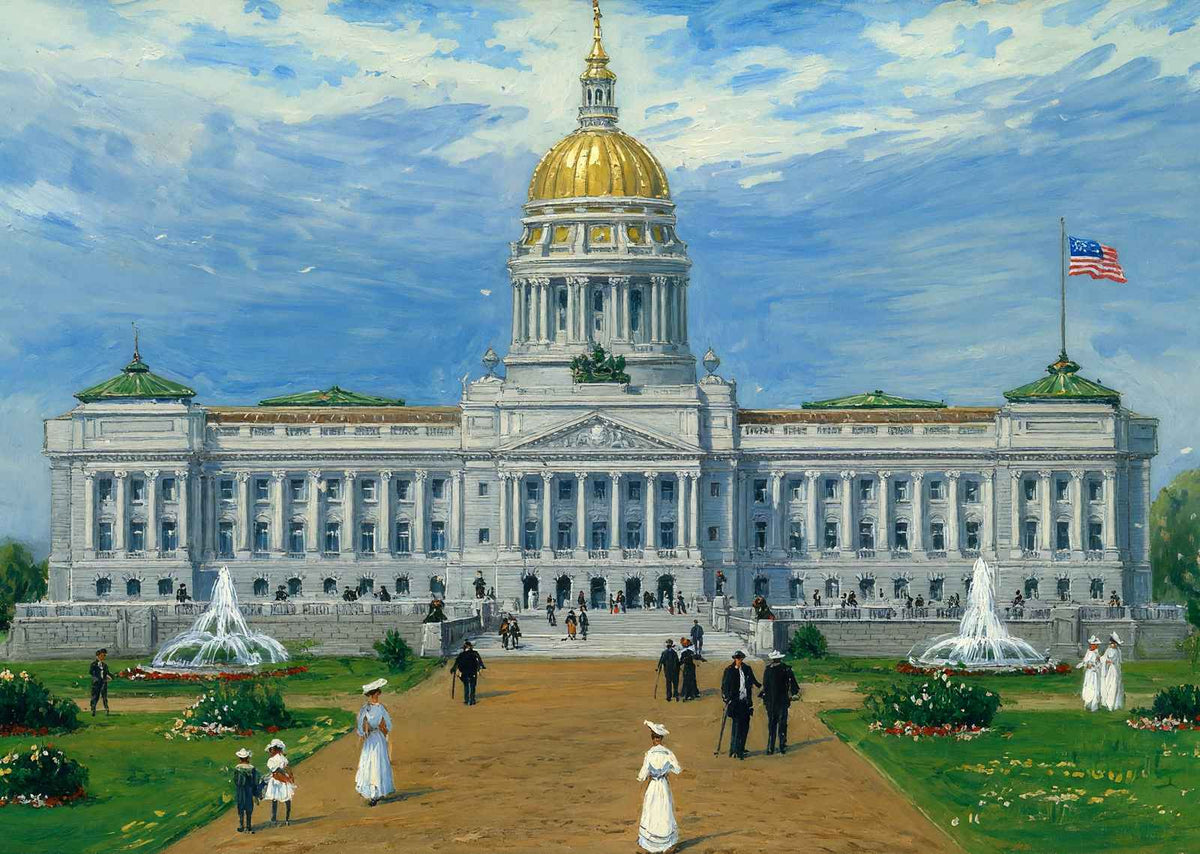 Kentucky State Capitol Frankfort KY in 1906 Art Print (7 Sizes) - Premium Print