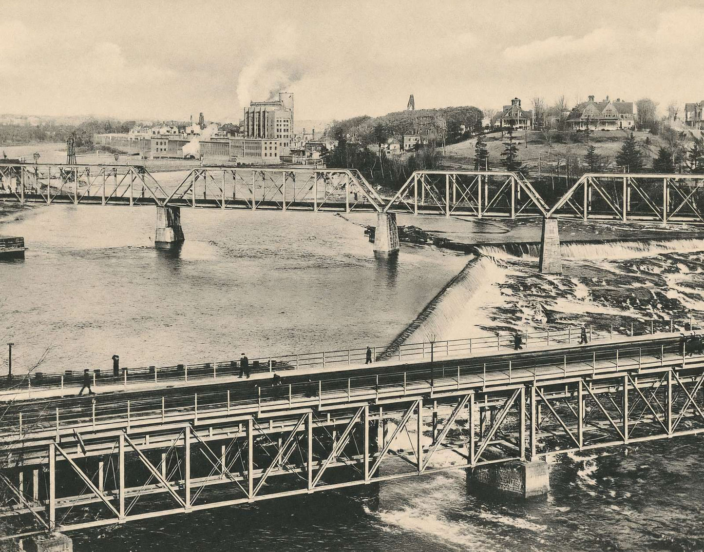 Kennebec River Waterville Maine in 1911 Vintage Print (7 Sizes) - Restored