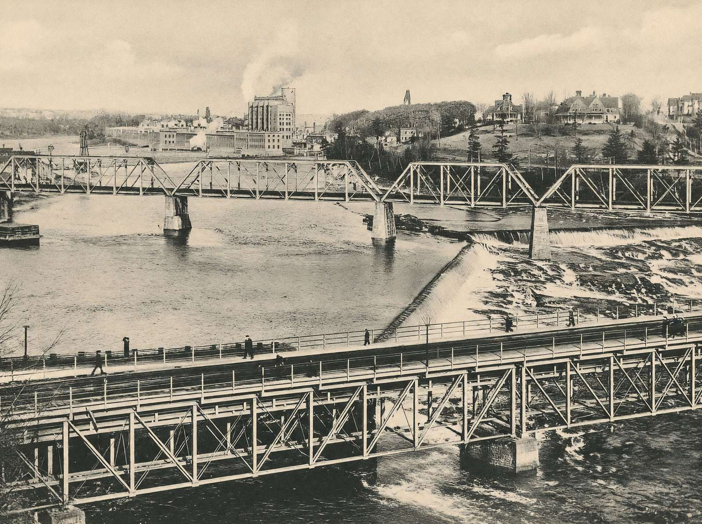 Kennebec River Waterville Maine in 1911 Vintage Print (7 Sizes) - Restored