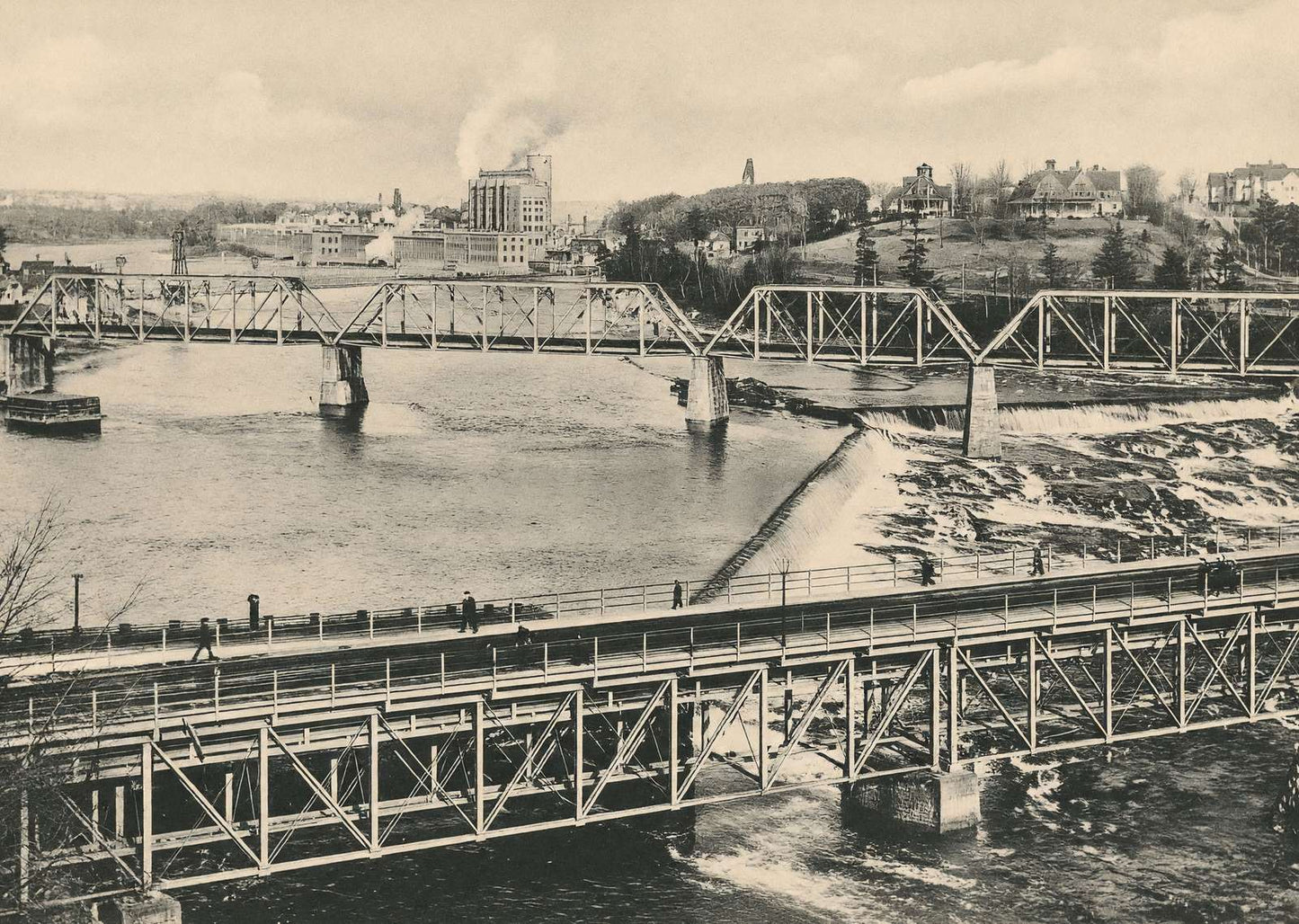 Kennebec River Waterville Maine in 1911 Vintage Print (7 Sizes) - Restored