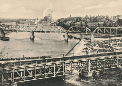 Kennebec River Waterville Maine in 1911 Vintage Print (7 Sizes) - Restored