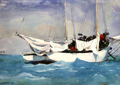 Key West, Hauling Anchor Art Print 1903 by Winslow Homer (6 Sizes) Premium Print