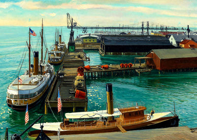 US Coaling Station Key West FL in 1907 Painting Print (7 Sizes) - Reproduction