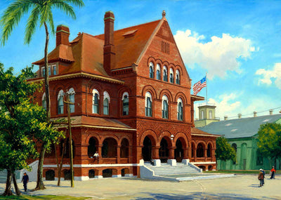 Custom House, Post Office & Naval Depot Key West FL in 1907 Art Print (7 Sizes)