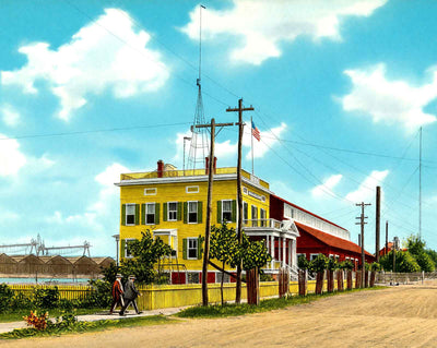 US Coal Sheds in Key West in 1907 vintage print
