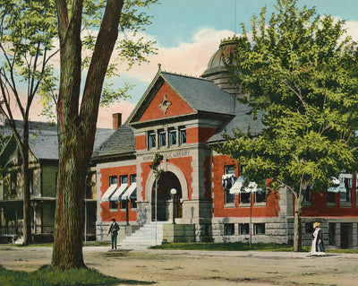 Kimball Public Library in Randolph vintage print