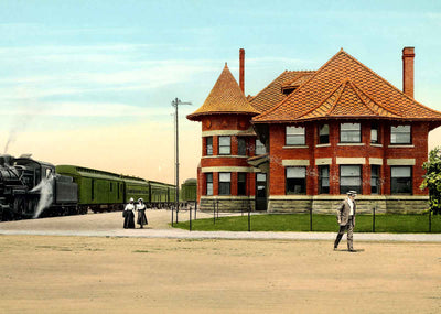 K & M Depot Charleston WV in 1908 Vintage Print (7 Sizes) - Retouched