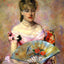 Lady with a Fan (Portrait of Anne Chlotte Gailld) art print by Mary Cassatt (1880)