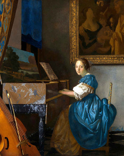 Lady Seated at a Virginal art print by Johannes Vermeer