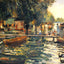 La Grenouillere painting print by Pierre-Auguste Renoir (1869)
