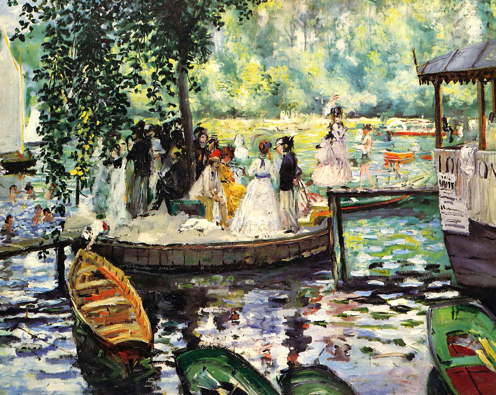 La Grenouillere painting by Pierre-Auguste Renoir (1869)