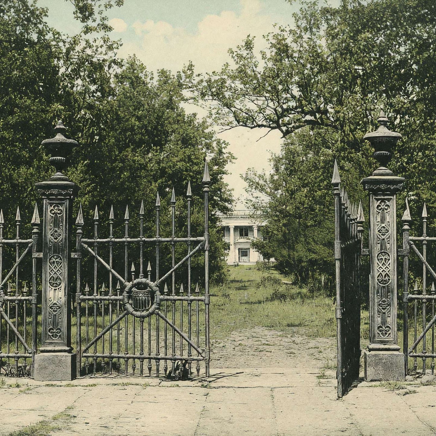 The Gates LA Grange GA in 1905 Vintage Print (7 Sizes) - Retouched
