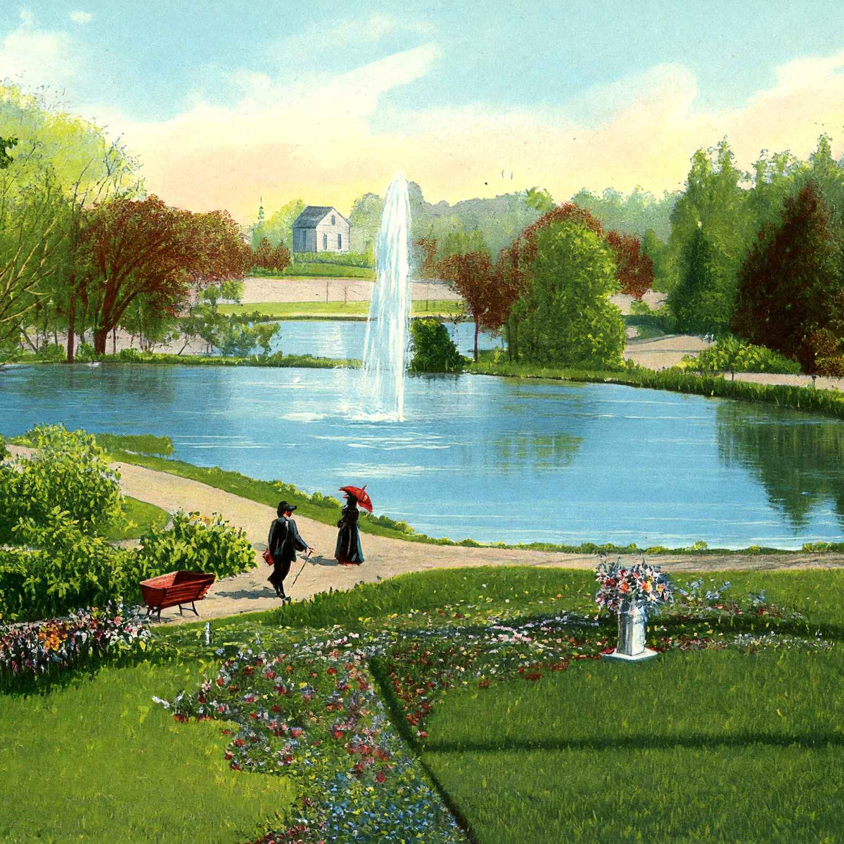The Lake Soldiers Home Dayton in 1906 Vintage Print (7 Sizes) - Restored