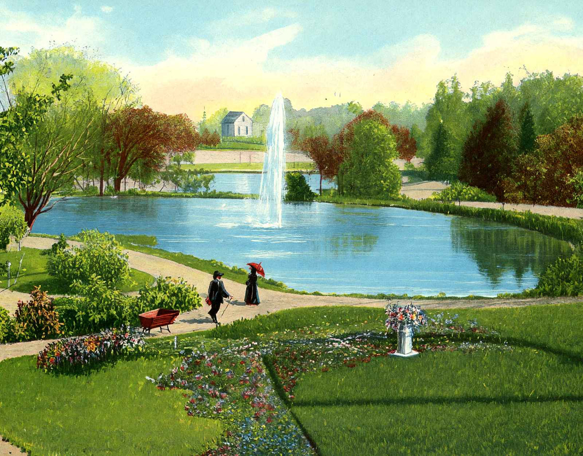 The Lake Soldiers Home Dayton in 1906 Vintage Print (7 Sizes) - Restored