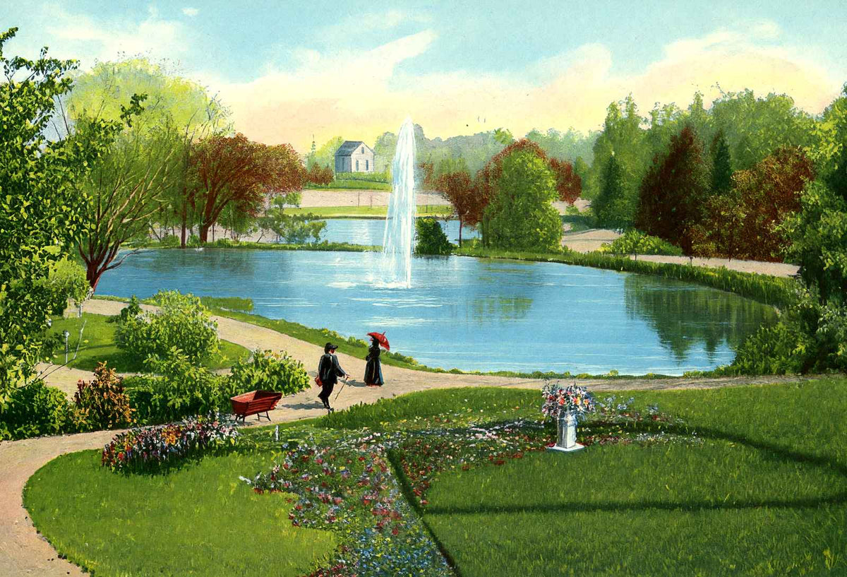 The Lake Soldiers Home Dayton in 1906 Vintage Print (7 Sizes) - Restored