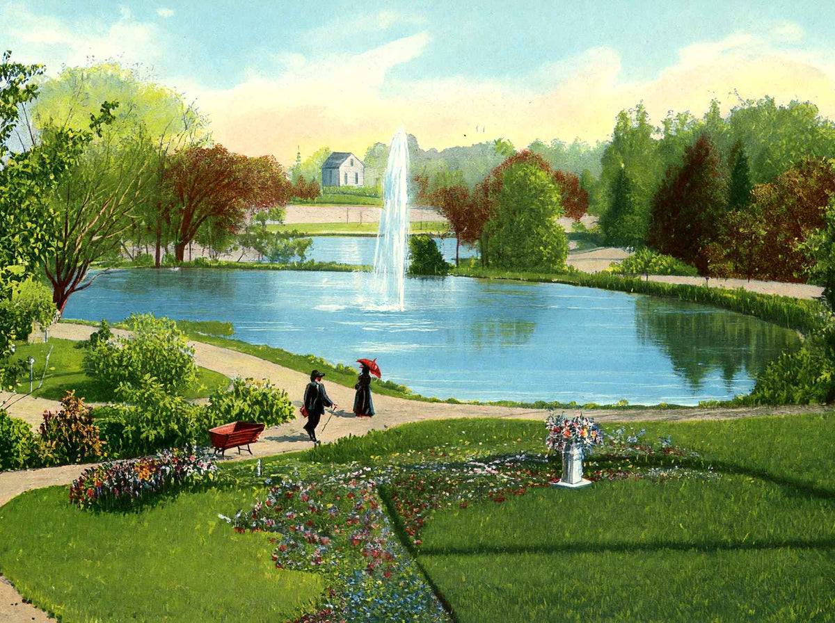The Lake Soldiers Home Dayton in 1906 Vintage Print (7 Sizes) - Restored
