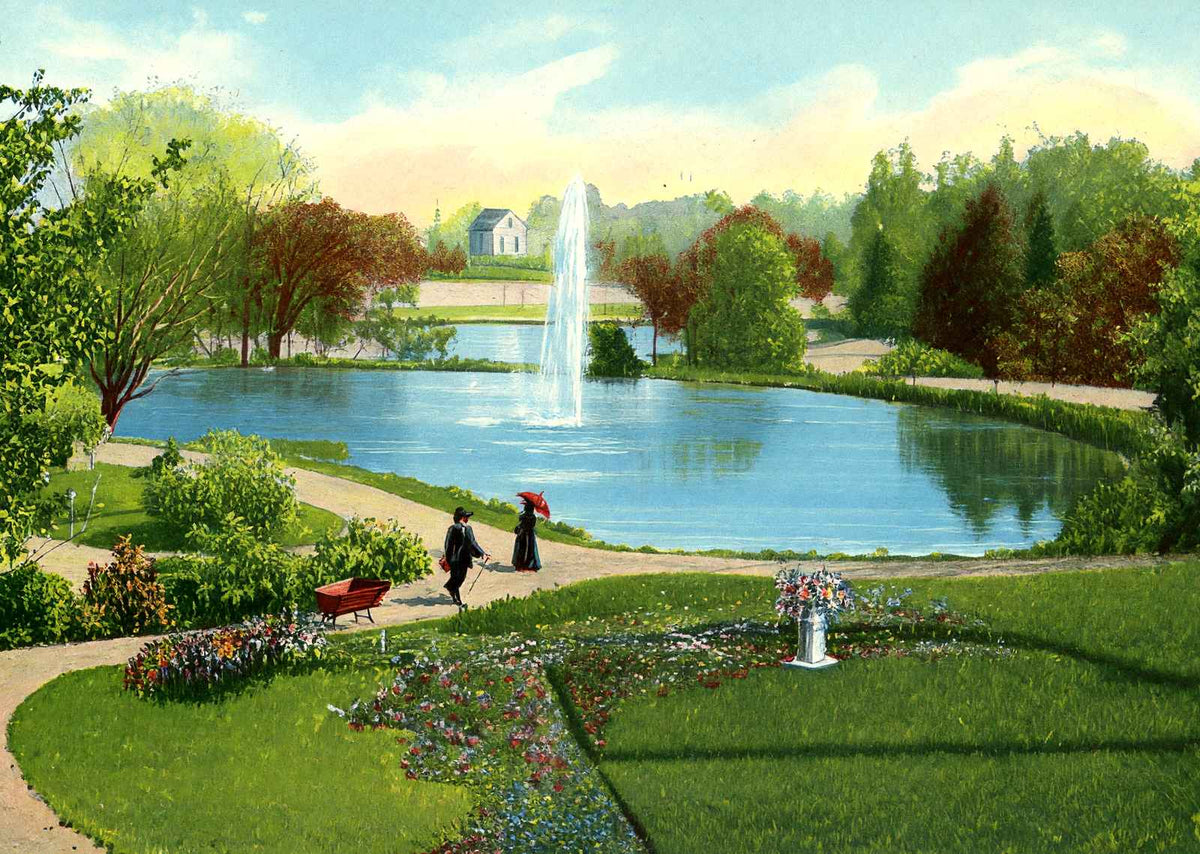 The Lake Soldiers Home Dayton in 1906 Vintage Print (7 Sizes) - Restored