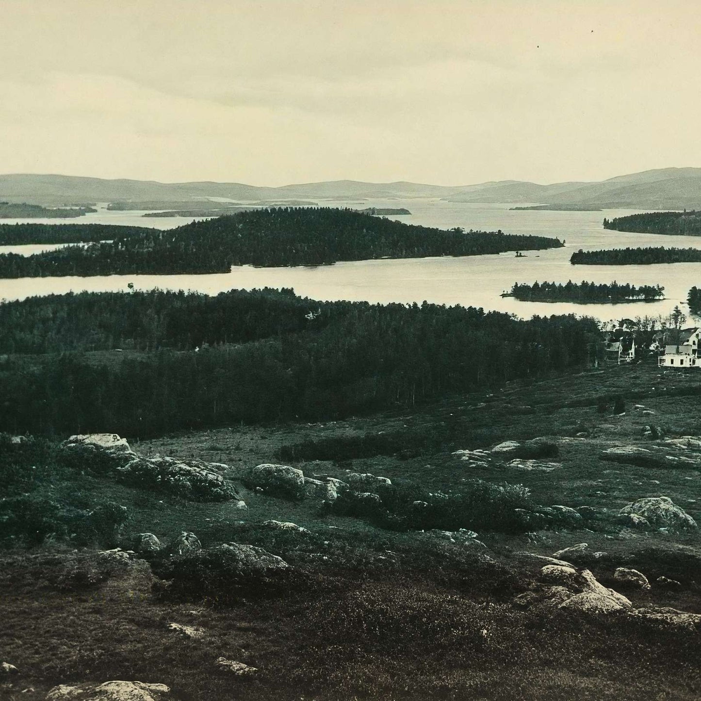 Lake Winnipesaukee from Meredith NH in 1905 Vintage Print (7 Sizes)