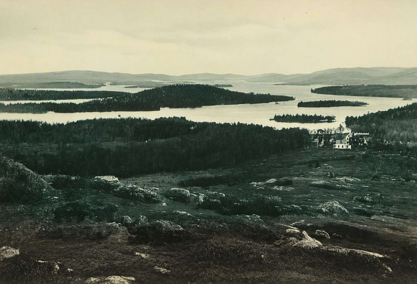 Lake Winnipesaukee from Meredith NH in 1905 Vintage Print (7 Sizes)