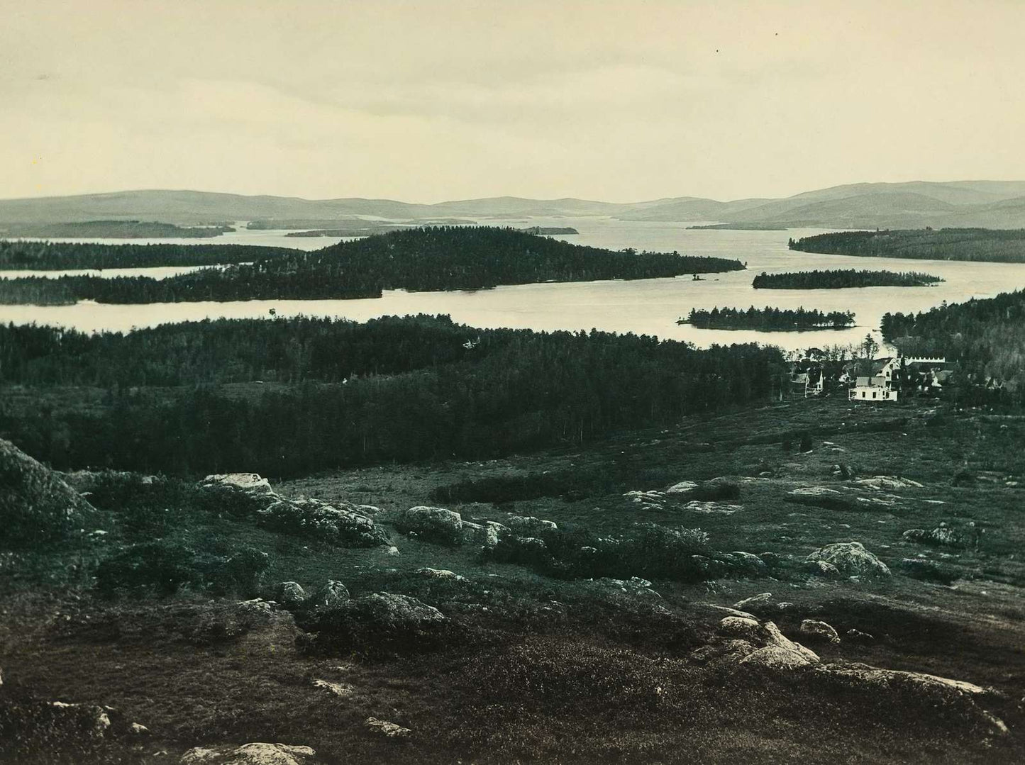 Lake Winnipesaukee from Meredith NH in 1905 Vintage Print (7 Sizes)