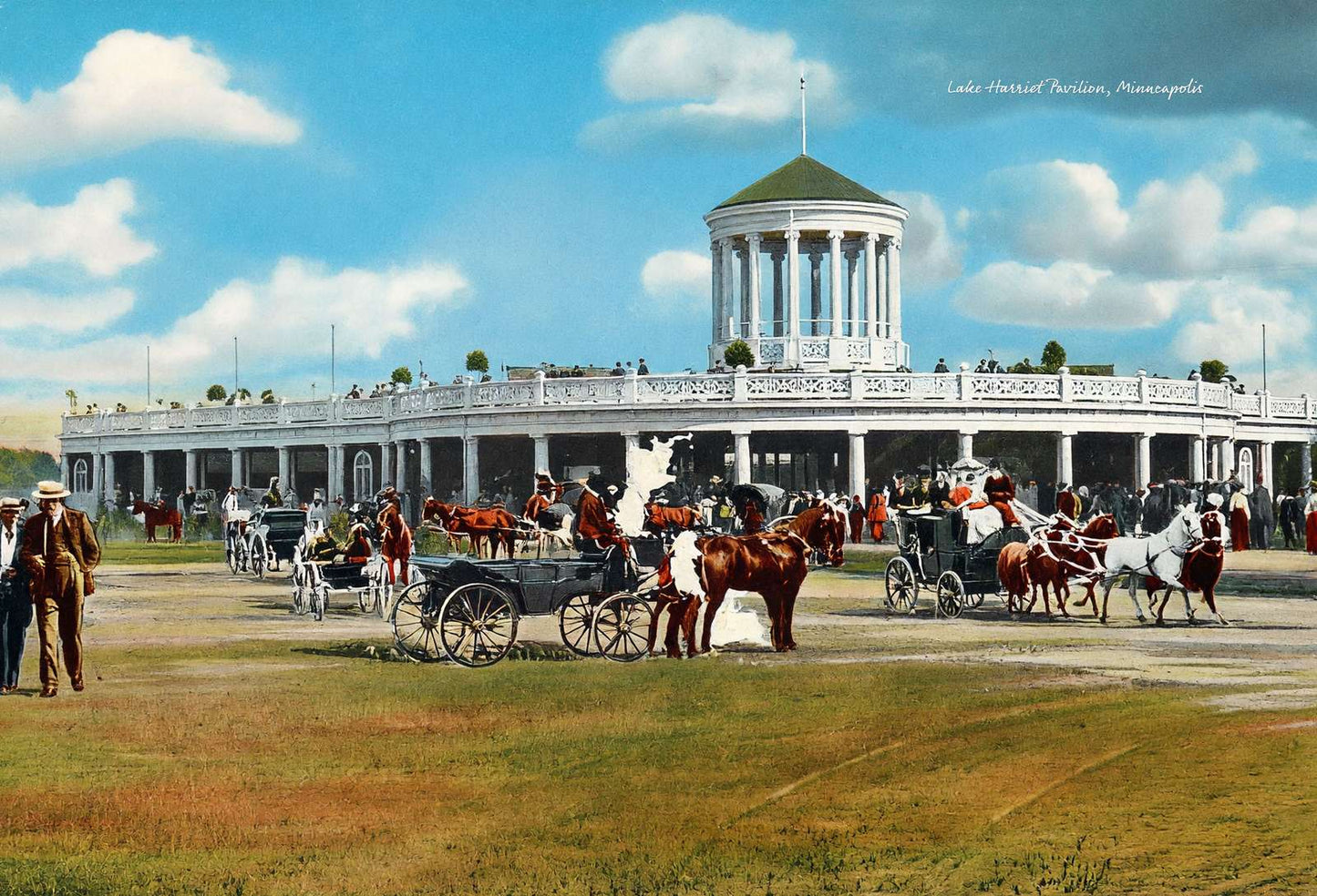 Lake Harriet Pavilion Minneapolis in 1906 Vintage Print (7 Sizes) - Enhanced