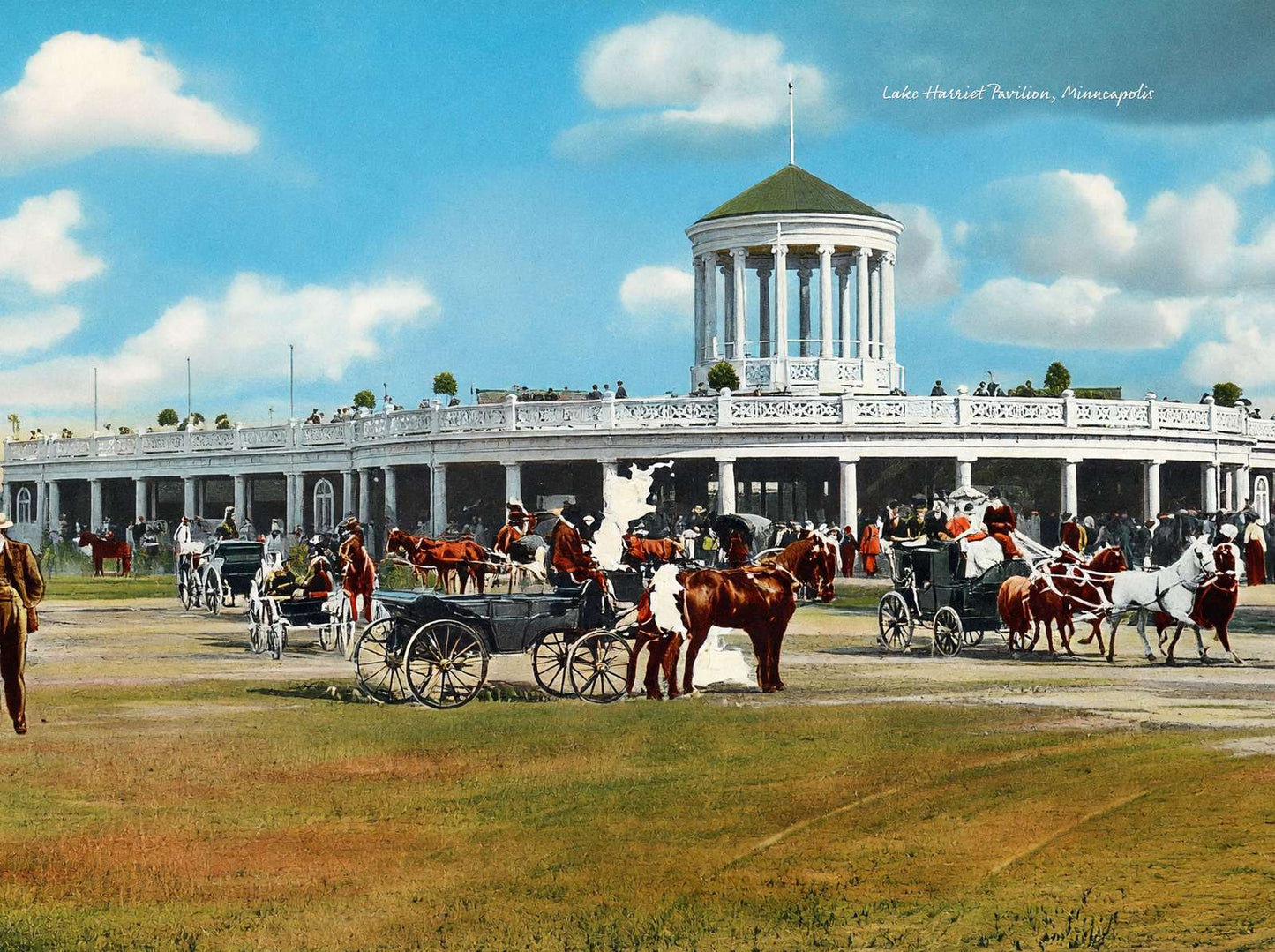 Lake Harriet Pavilion Minneapolis in 1906 Vintage Print (7 Sizes) - Enhanced