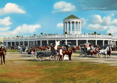 Lake Harriet Pavilion Minneapolis in 1906 Vintage Print (7 Sizes) - Enhanced