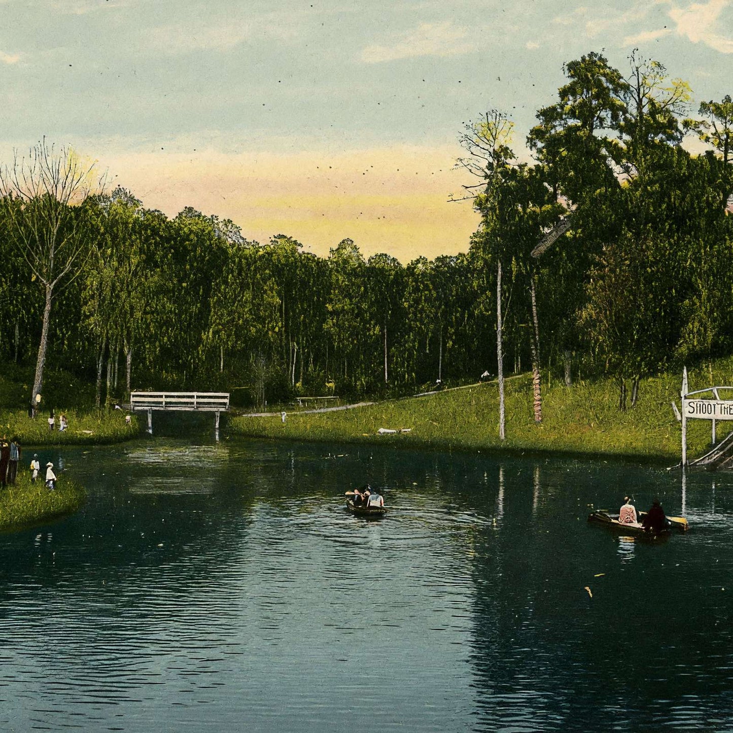 Lake Highland Park Houston in 1906 Vintage Print (7 Sizes) - Premium Print