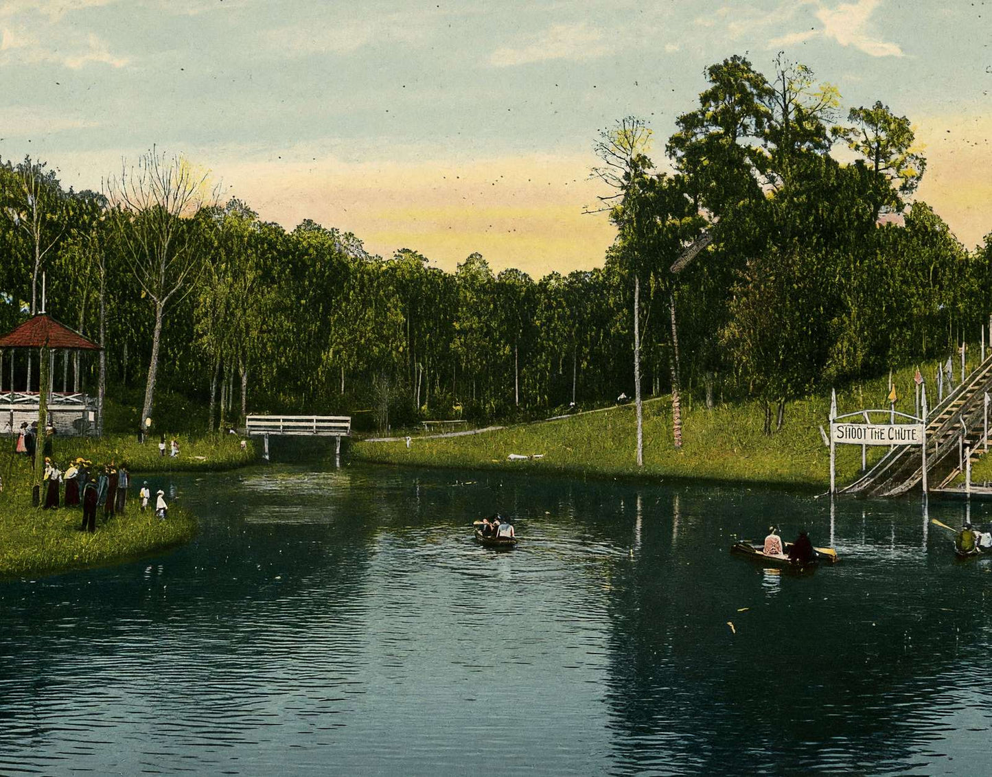 Lake Highland Park Houston in 1906 Vintage Print (7 Sizes) - Premium Print