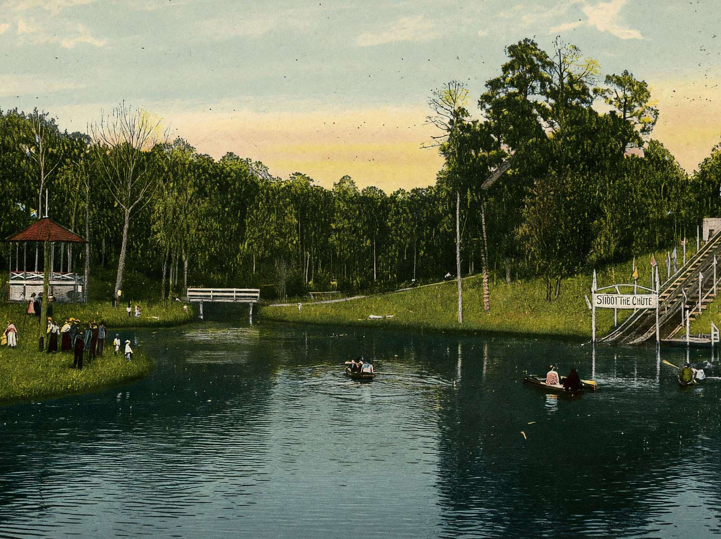 Lake Highland Park Houston in 1906 Vintage Print (7 Sizes) - Premium Print