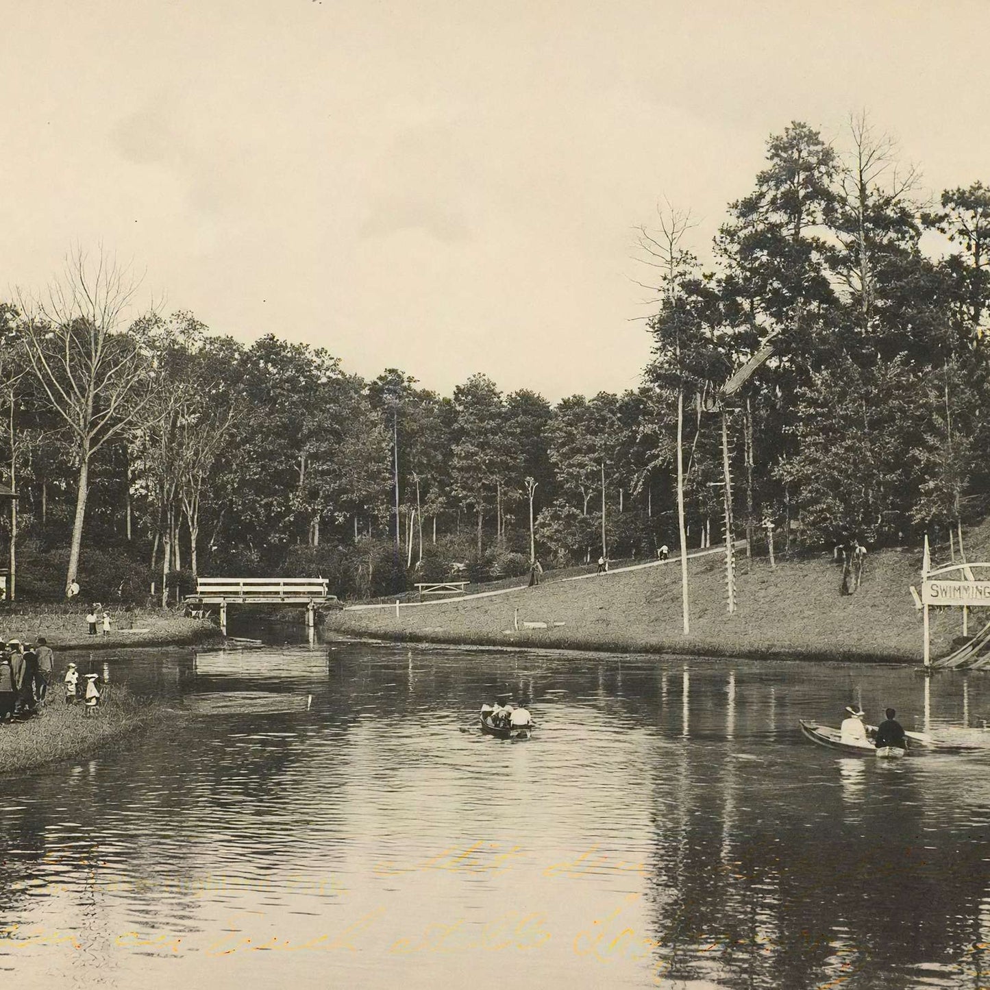 Lake Highland Park Houston in 1906 Vintage Print (7 Sizes) - Reproduction