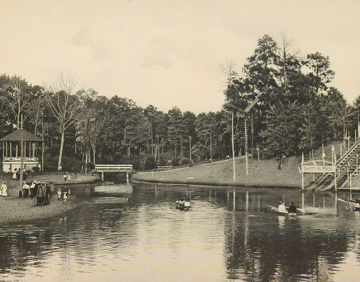 Lake Highland Park Houston in 1906 Vintage Print (7 Sizes) - Reproduction