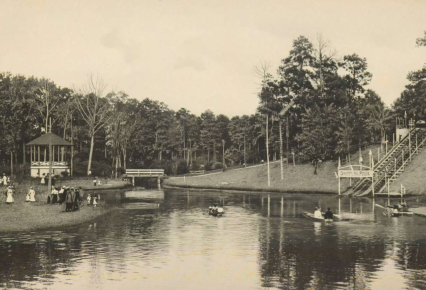 Lake Highland Park Houston in 1906 Vintage Print (7 Sizes) - Reproduction