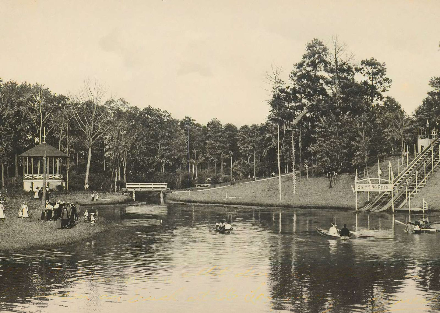 Lake Highland Park Houston in 1906 Vintage Print (7 Sizes) - Reproduction