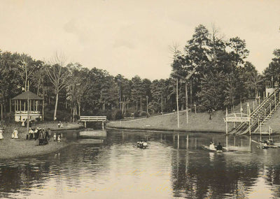 Lake Highland Park Houston in 1906 Vintage Print (7 Sizes) - Reproduction